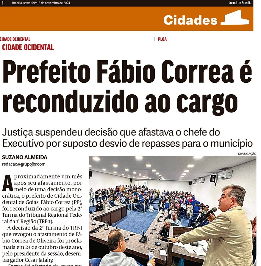 Prefeito Fábio Correa é reconduzido ao cargo